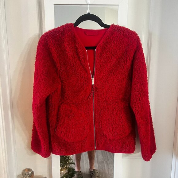 596 Lululemon Oh So Sherpa Full Zip Dark Red Size 2 Color Red - Picture 1 of 7
